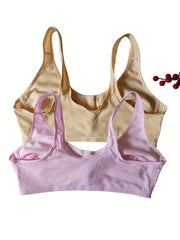 2 Pack Plus Size Bra Set Women's Plus Floral Print Wireless