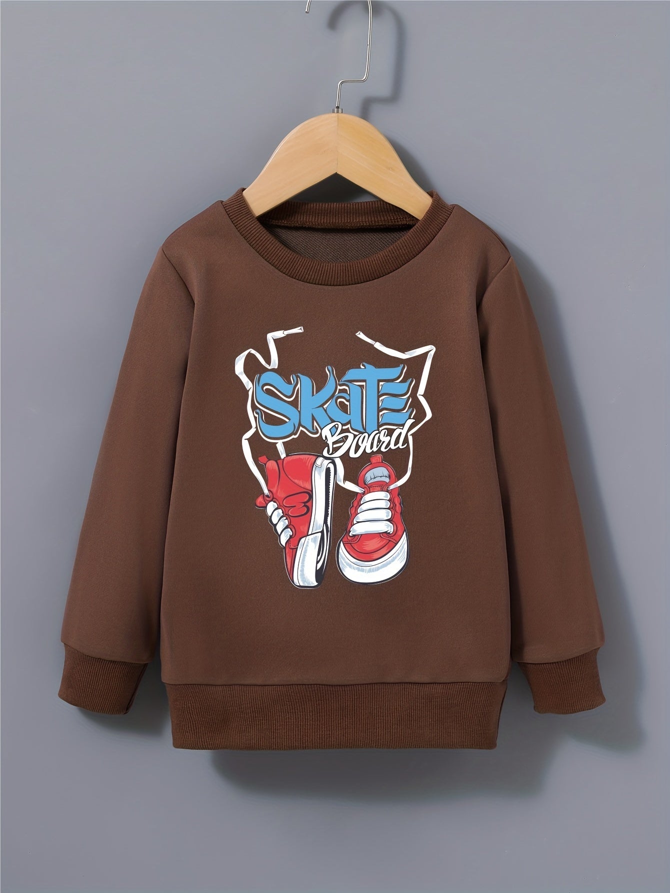 SKATEBOARD Shoes Pattern Kid's Sweatshirt Long Sleeve Top Crew Neck Pullover