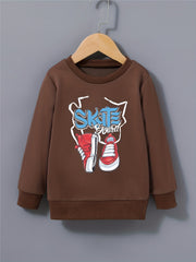 SKATEBOARD Shoes Pattern Kid's Sweatshirt Long Sleeve Top Crew Neck Pullover