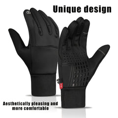 Cycling Full Finger Gloves Windproof Waterproof Touch Screen for Men Women