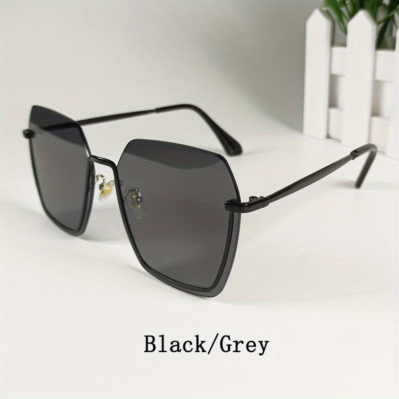 Men's Gradient Sunglasses Classic Metal Half Rim Glasses For Outdoor
