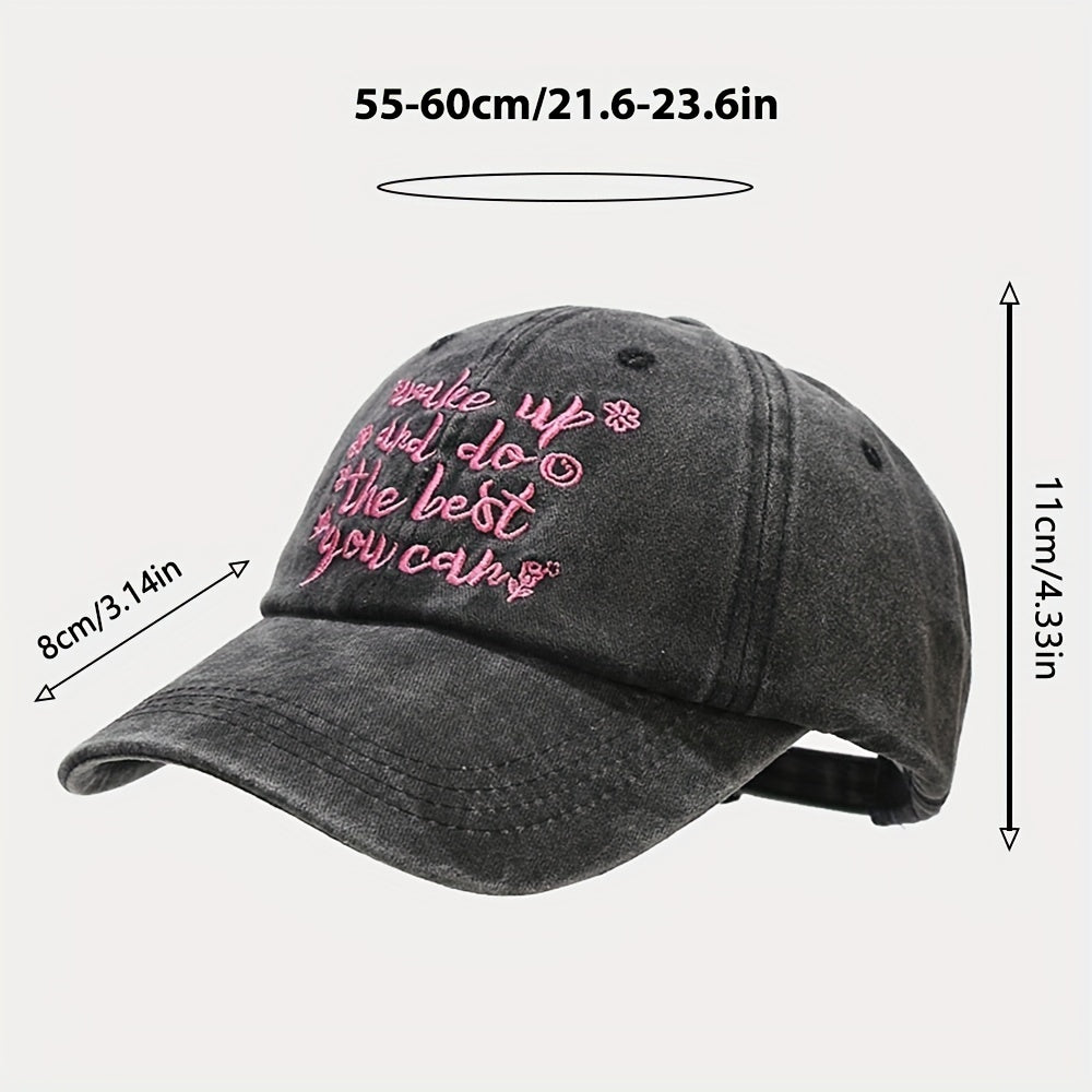 Candy Baseball Cap Wake Up And Do The You Can Embroidery Sun Hat