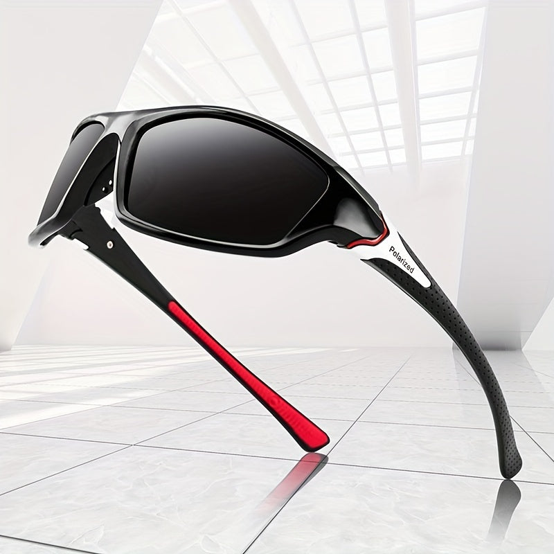Men's Square Frame Polarized Sunglasses UV 400 Protection