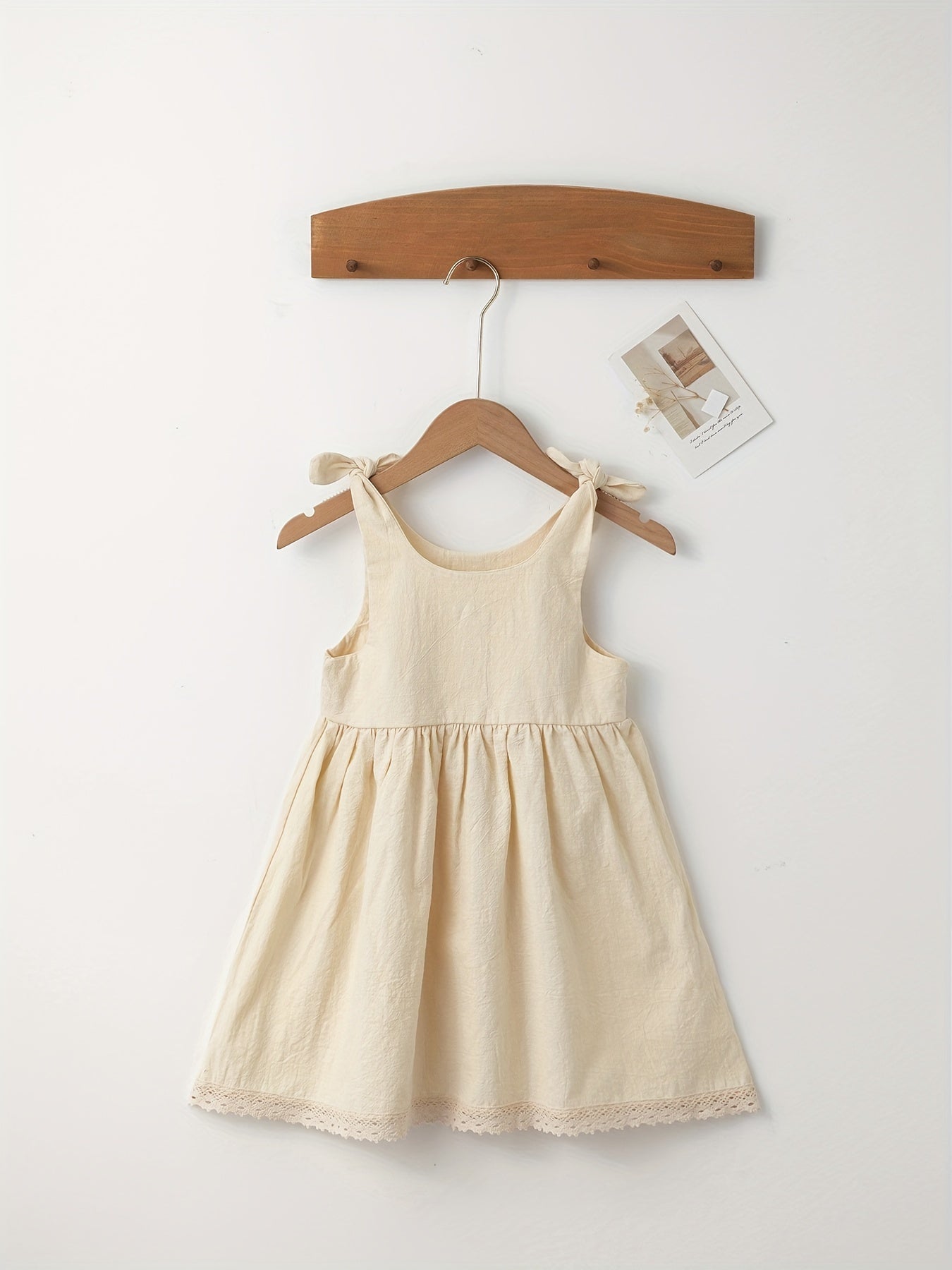 Sweet Suspender Dress with Lace Trim for Baby Girl