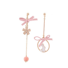 Girls Flower And Rabbit Bow Ear Clip Earrings Children's Birthday Gift