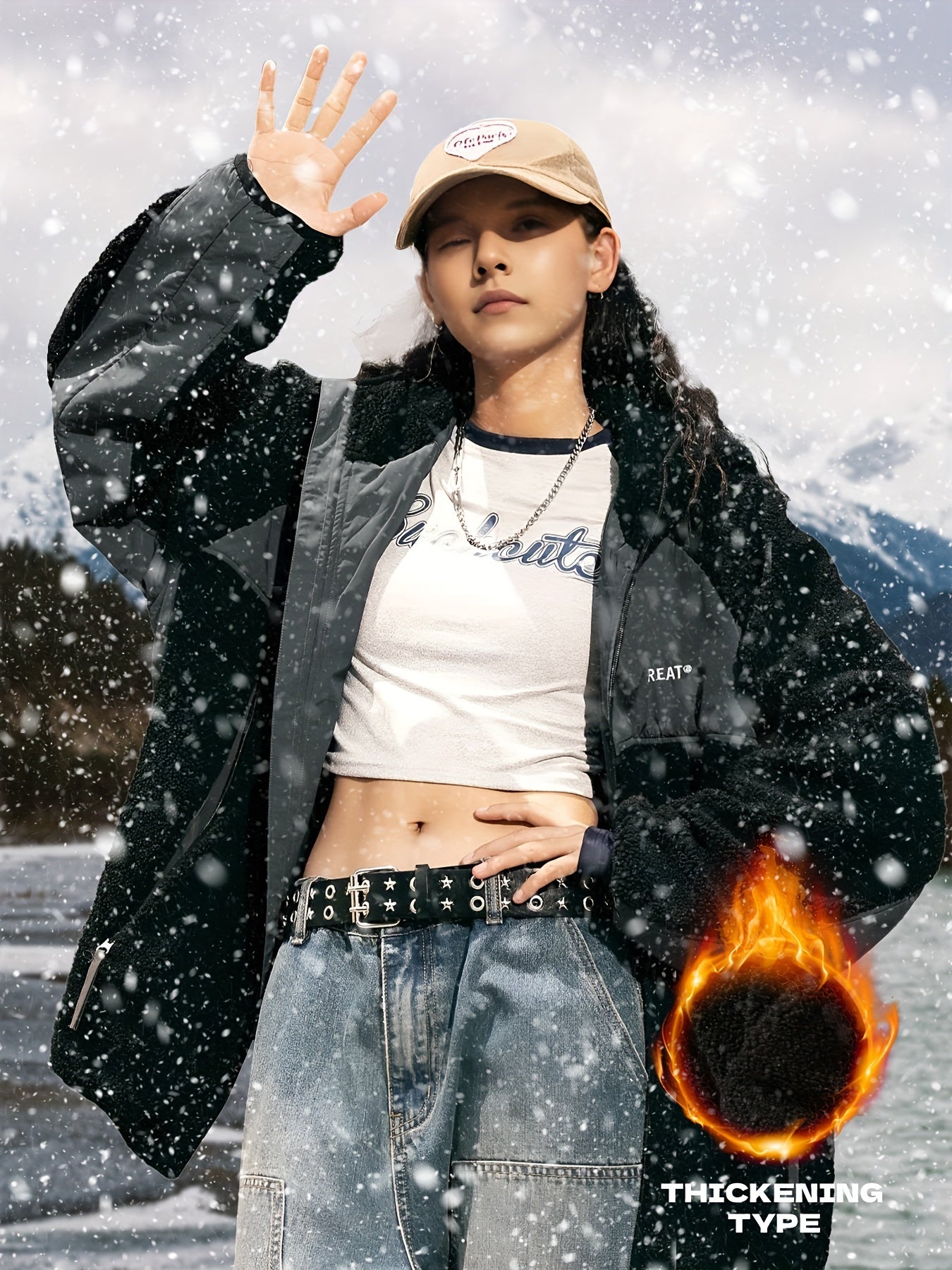 Sherpa Warm Outdoor Hooded Jacket Women's Clothing