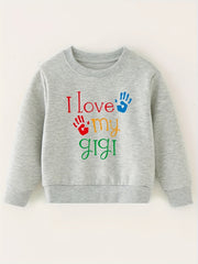 LOVE GIGI Baby Round Neck Sweatshirt Spring Autumn Long Sleeve Sports Sweatshirt