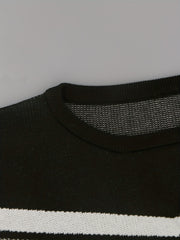 Women's Plus Colorblock Stripe Half Sleeve Sweater