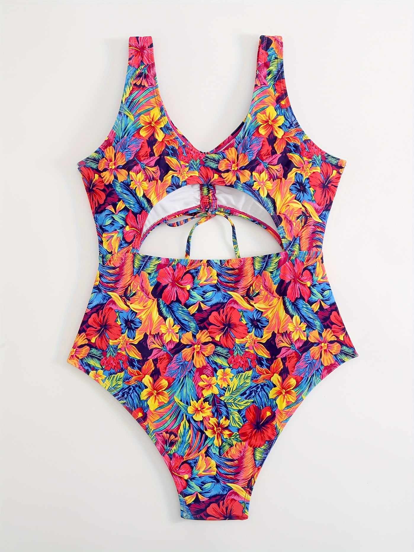 Floral Print One Piece Bikini Plus Size Boho Swimsuit