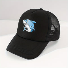 Shark Print Trucker Hat Mesh Breathable Baseball Cap