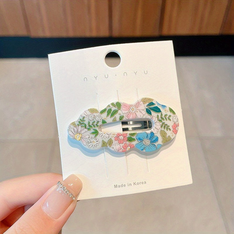 Girls Fruit Leaves Flower Snap Hair Clip Hairpin Side Clip Headwear