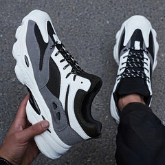 Chunky Sneakers Mesh Breathable Lace Up Running Shoes