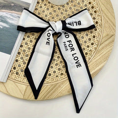 Floral Pattern Ribbon Scarf Classic Twilly Scarf Hair Tie