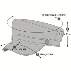 Vintage PU Leather Beret Cap Block Berets Women Punk Octagonal Hats Painter Cap