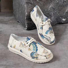 Women's Butterfly Print Low Top Walking Shoes Lightweight Outdoor Flat