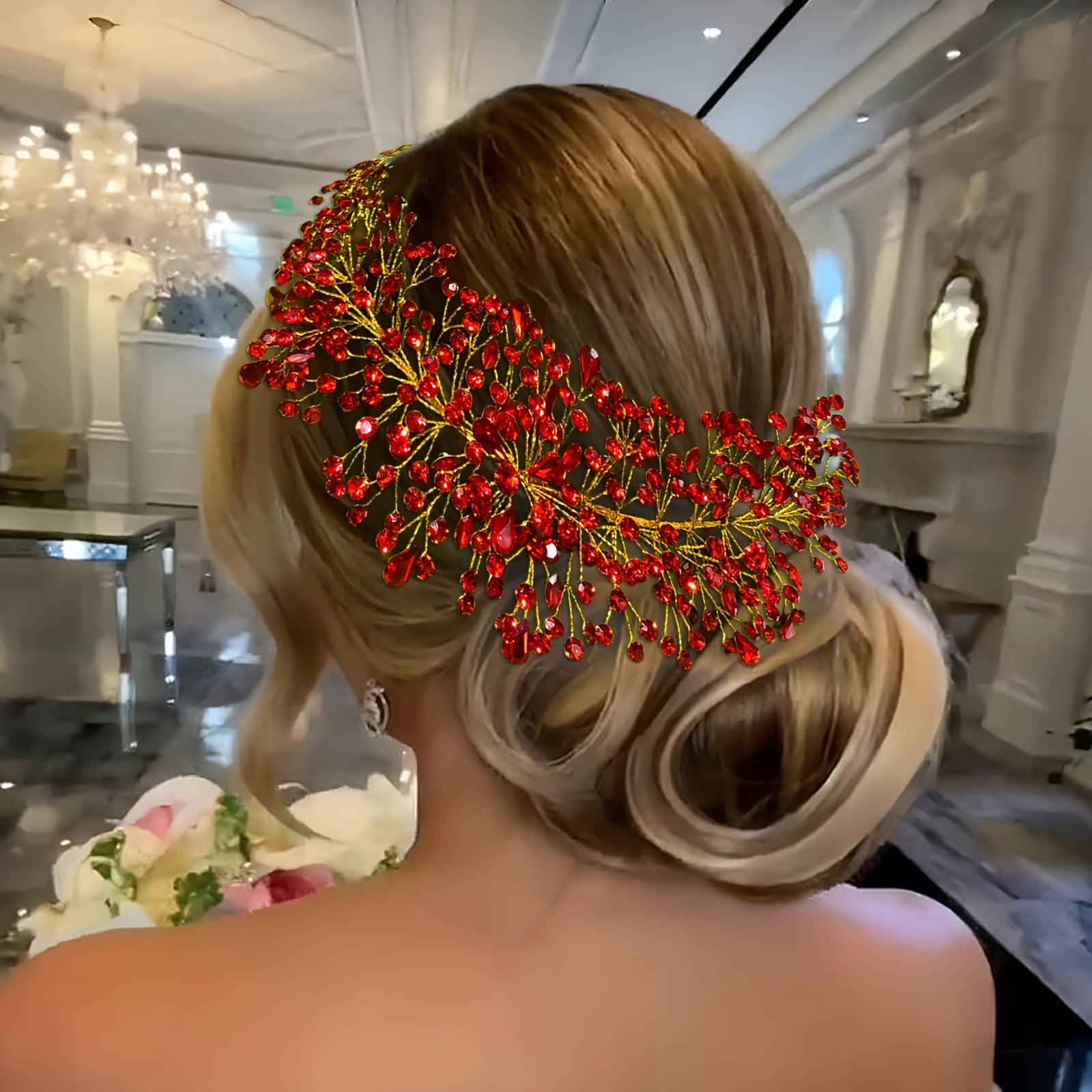 Rhinestone Bridal Headpiece Resin Hair Accessory for Weddings