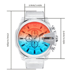 KUERST Acrylic Quartz Watch Waterproof Chronograph Sports Wrist Watch