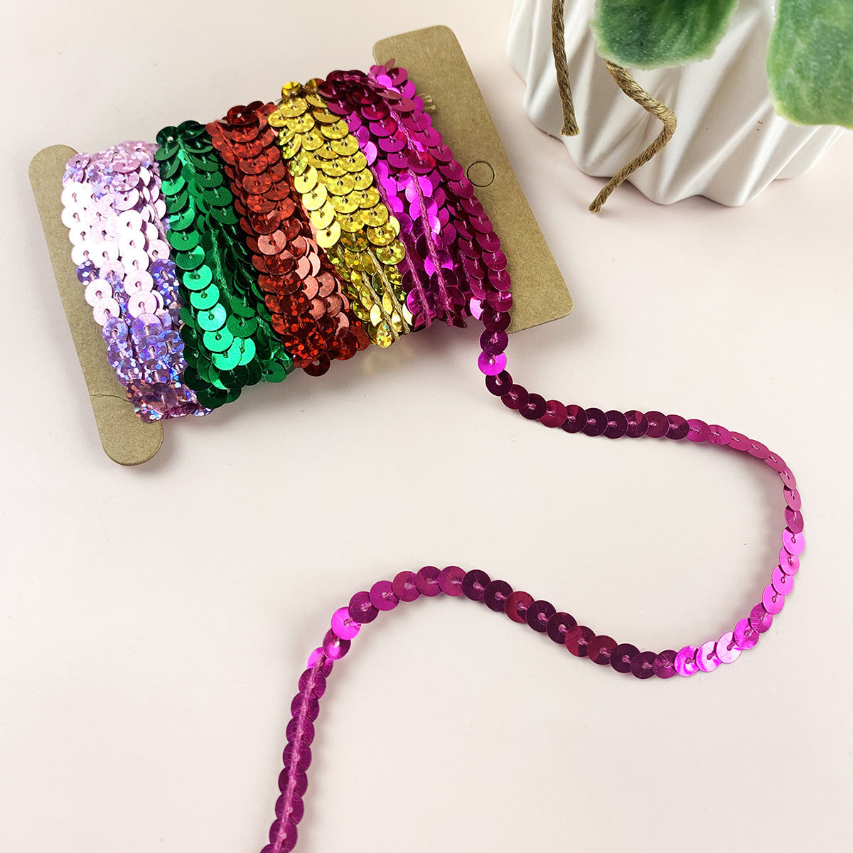 DIY Colorful Sequin Strips 9 14m Card