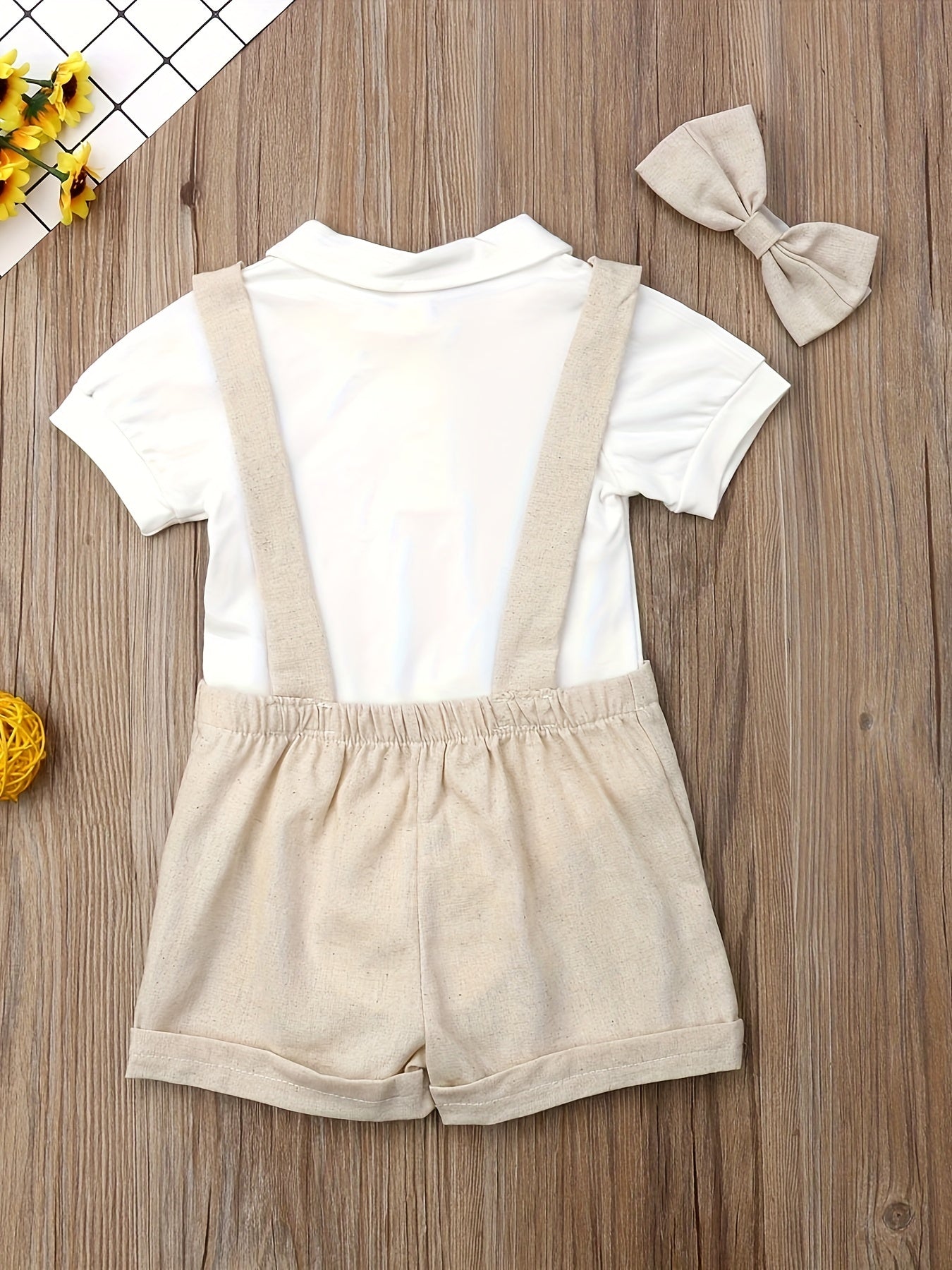 Newborn Baby Boys Gentleman Outfits Romper Top Pants Bowtie Set