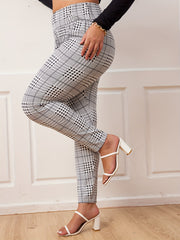 Women's Plus Houndstooth Slim Fit Pants