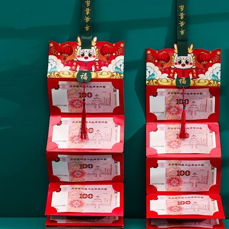 3D Folding Red Envelopes Dragon Design for Loved Ones