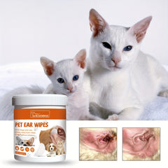 60pcs Box Pet Ear Wipes for Dogs and Cats - Ear Mite Cleaning Wipes