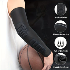 1pc High Elastic Breathable Arm Sleeves for Fitness - Black