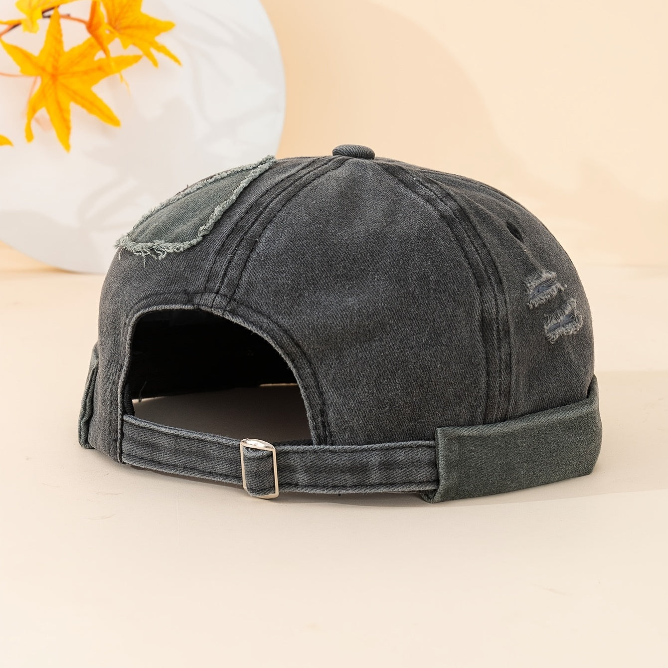 Cotton Sunshade Ripped Distressed Beanie Hat for Men Women