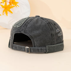 Cotton Sunshade Ripped Distressed Beanie Hat for Men Women