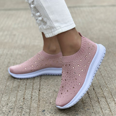 Women's Rhinestone Slip-On Sock Shoes