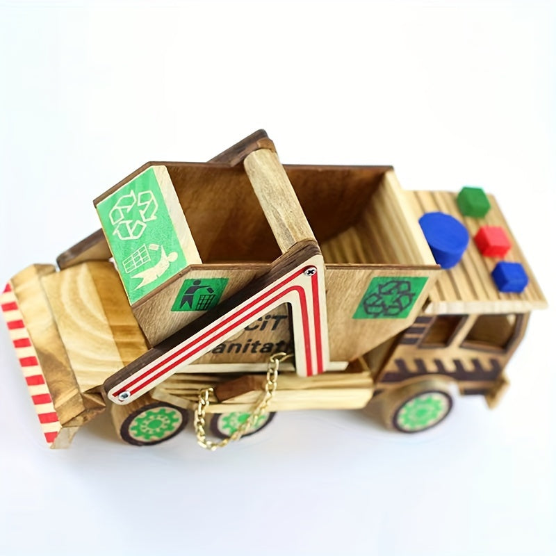 Engineering Guard Car Mini Model Car Toy Painted Wooden Toy Car Model