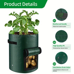 3pcs Potato Grow Bags PE Planting Growing Bag With Flap And Handles