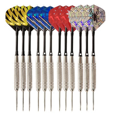 12 Piece Steel Tip Darts Set with Unique Wings & Storage Box
