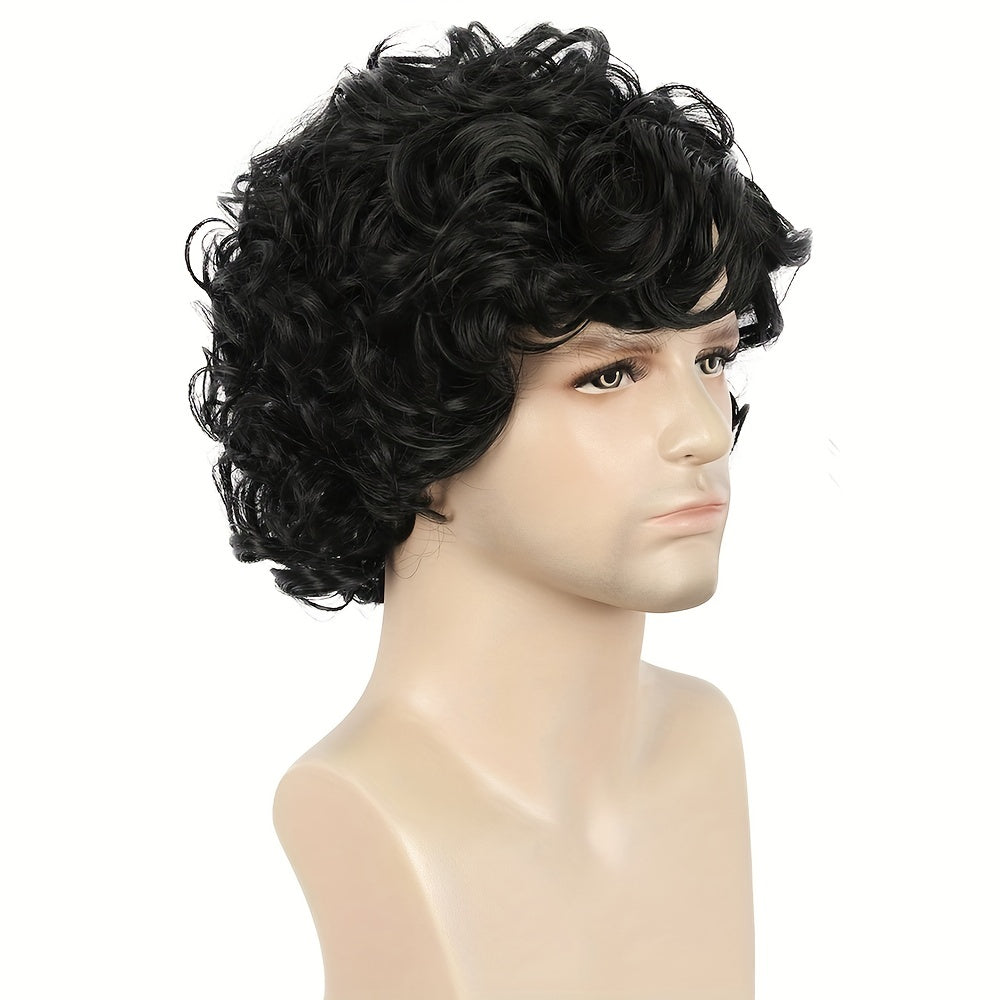 Men's Short Curly Wig for Daily Wear Party