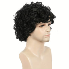 Men's Short Curly Wig for Daily Wear Party