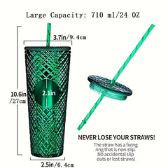 BPA-Free Tumbler Cup Sports Water Bottle with Straw