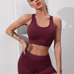Yoga Workout Set Sports Bra & Stretch Shorts Women's Activewear