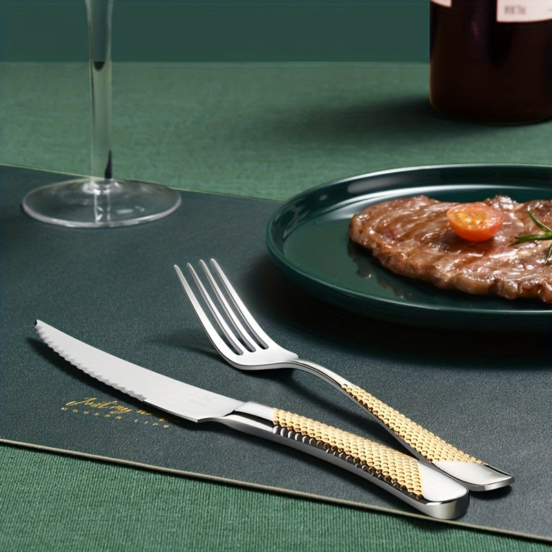 24pcs Stainless Steel Star Cutlery Set for Hotel and Restaurant Use