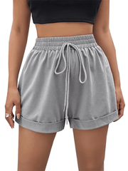 Dual Pockets Drawstring Shorts for Women