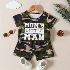 Boys Camo Print T-shirt & Shorts Set