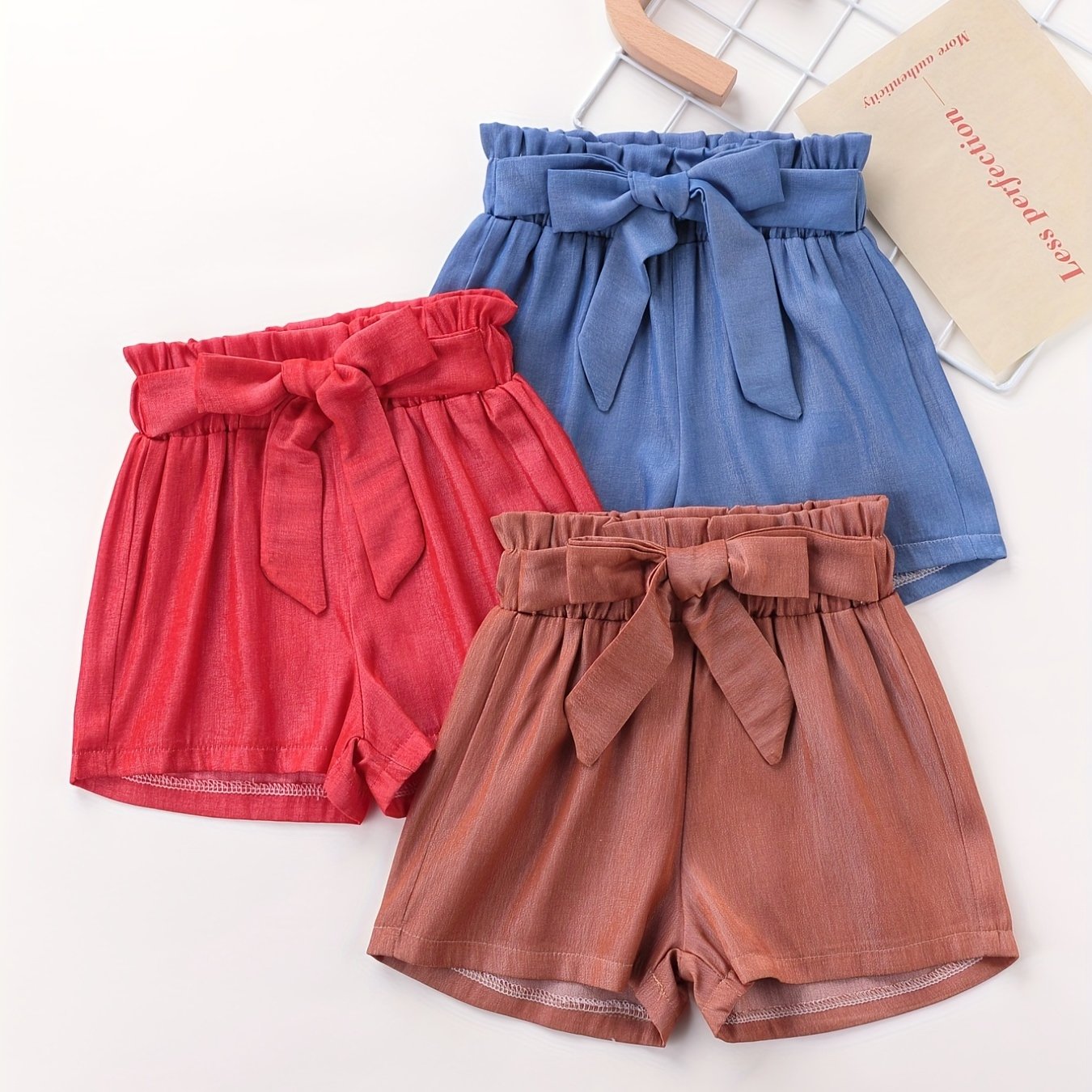 Toddler Girls Paperbag Waist Belted Shorts Set