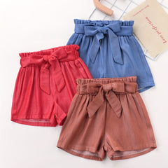 Toddler Girls Paperbag Waist Belted Shorts Set