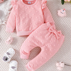 Baby Girl's Love Star Graphic Long Sleeve Top & Trousers Set