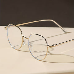 Men's Polygonal Metal Frame Anti Light Glasses