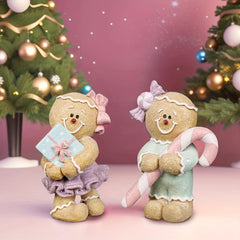 Resin Gingerbread Boy Girl Christmas Decor