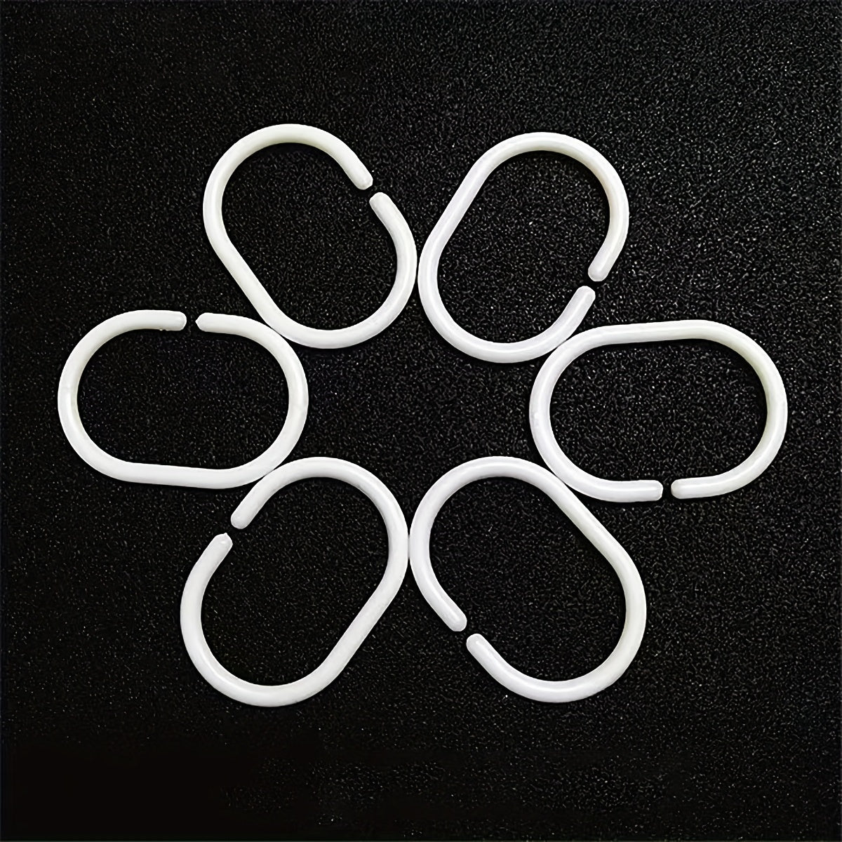 12PCS Plastic Shower Curtain Rings Bathroom Hooks