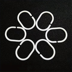 12PCS Plastic Shower Curtain Rings Bathroom Hooks