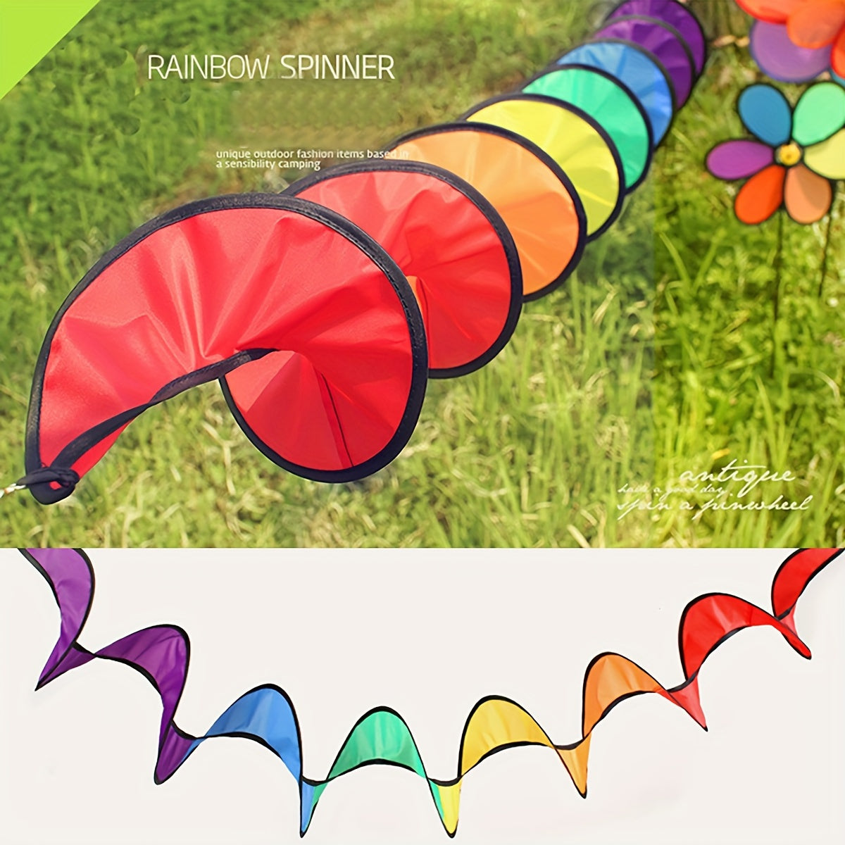Colorful Windmill Tent Hanging Flag Rotating Windmill Lanyard