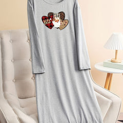 Santa Claus Graphic Long Sleeve Tee Dress