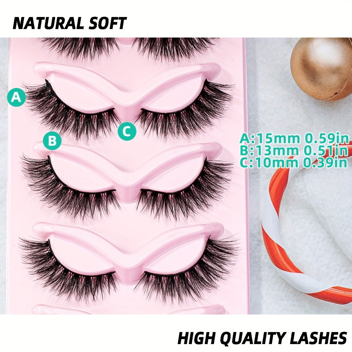 Fluffy Cat Eye Lashes 5 Pairs Wispy Faux Mink Eyelashes